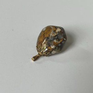 Maroon and Gold Agate Polished Rock Pendant